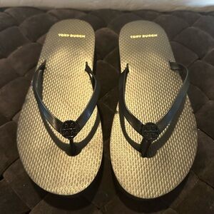 Tory Burch Leather Medallion Platform Sandal